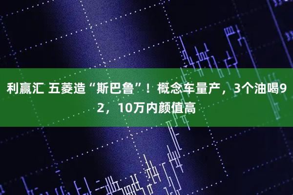 利赢汇 五菱造“斯巴鲁”！概念车量产，3个油喝92，10万内颜值高